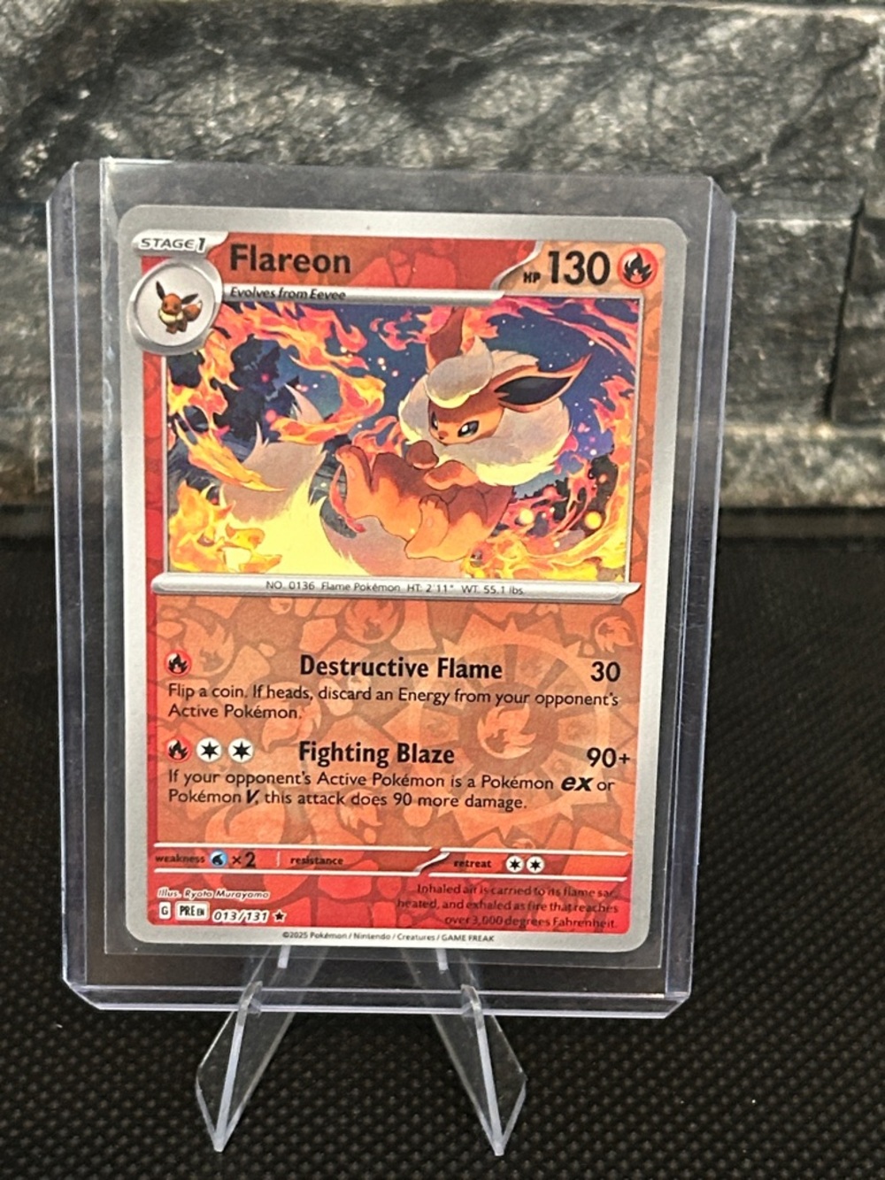 Pokemon Flareon 013/131 Reverse Holo from Prismatic Evolutions Set M/NM